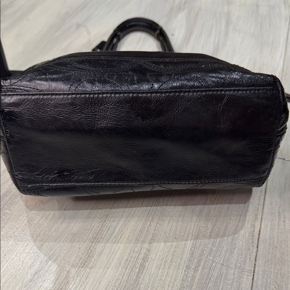 Coach Black Signature Patent Leather Tote - Picture 5 of 9